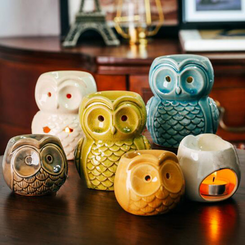 Ceramic Oil Burner - Ceramic Aromatherapy Burner Owl Aroma Oil