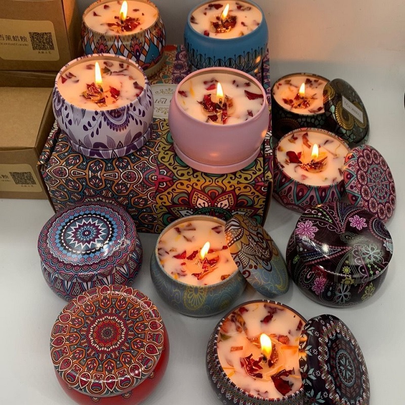 Home Fragrance Jar - 1/4PCS Vintage Scented Candles Soy Wax