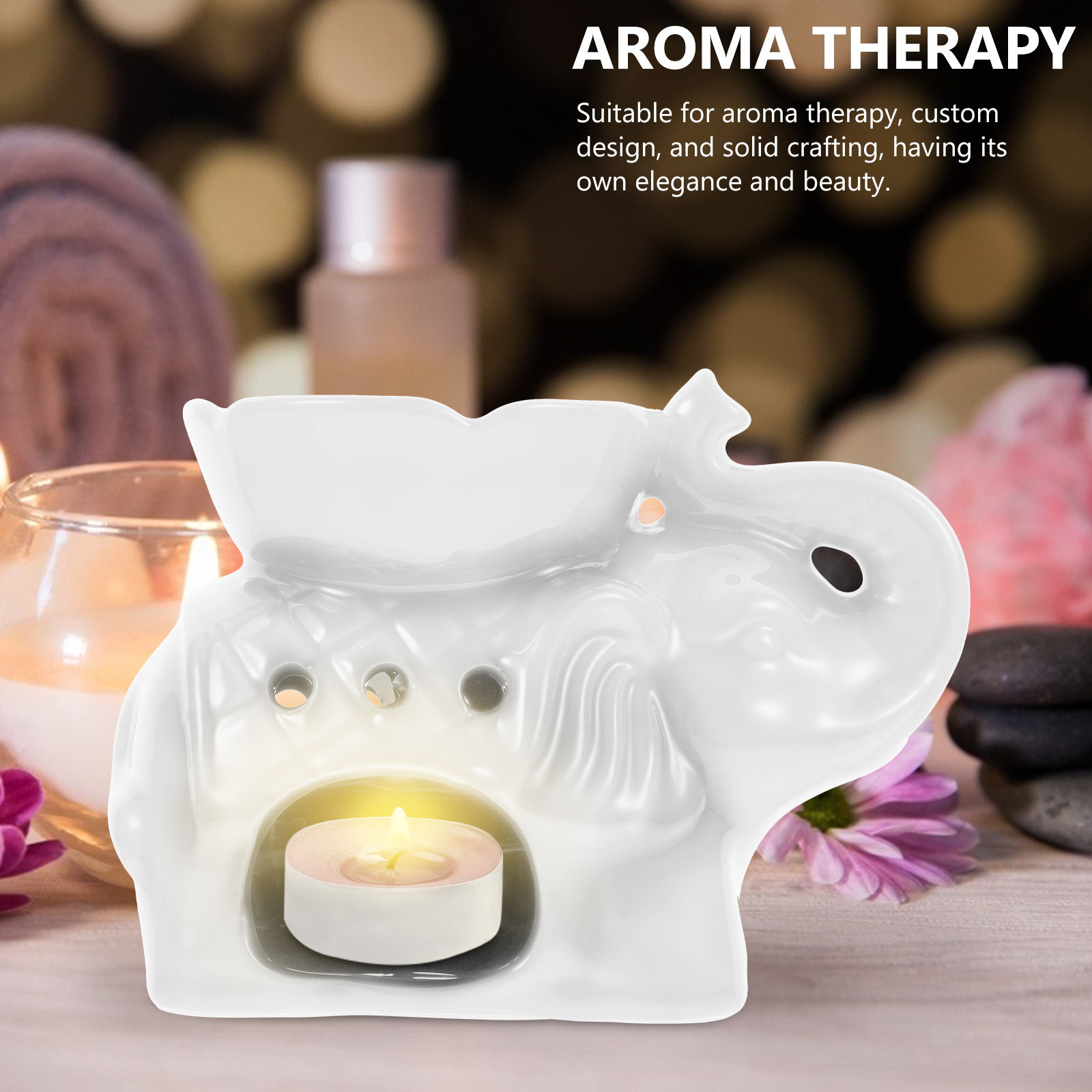 1Pcs Delicate Ceramic Elephant - Ceramic Oil Burner 评论和价格